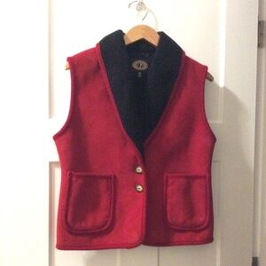 County Clothing Co. Vest Red w/ Black fleece lining W's Medium